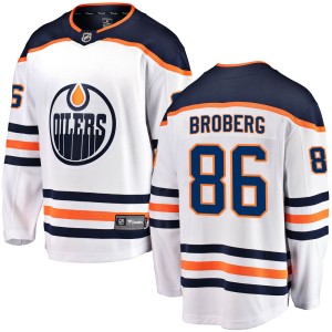 Philip Broberg Youth Fanatics Branded Edmonton Oilers Breakaway White Away Jersey