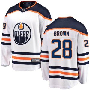 Connor Brown Youth Fanatics Branded Edmonton Oilers Breakaway White Away Jersey