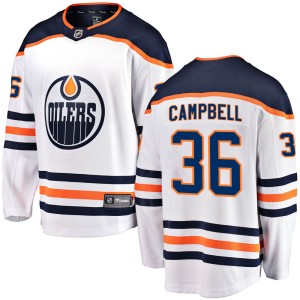 Jack Campbell Youth Fanatics Branded Edmonton Oilers Breakaway White Away Jersey