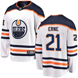 Adam Erne Youth Fanatics Branded Edmonton Oilers Breakaway White Away Jersey