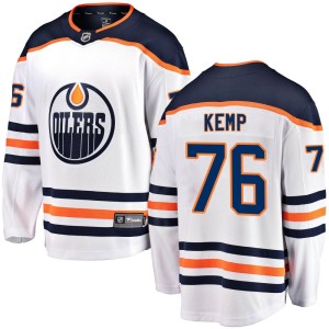 Philip Kemp Youth Fanatics Branded Edmonton Oilers Breakaway White Away Jersey