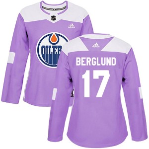 Carl Berglund Women's Adidas Edmonton Oilers Authentic Purple Fights Cancer Practice Jersey