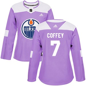 Paul Coffey Women's Adidas Edmonton Oilers Authentic Purple Fights Cancer Practice Jersey