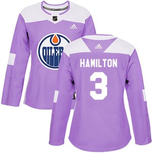 Al Hamilton Women's Adidas Edmonton Oilers Authentic Purple Fights Cancer Practice Jersey