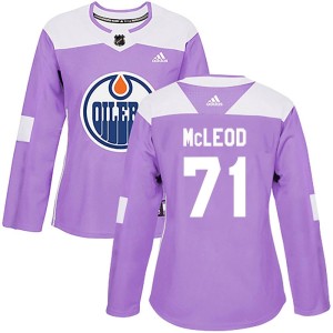 Ryan McLeod Women's Adidas Edmonton Oilers Authentic Purple Fights Cancer Practice Jersey