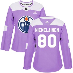 Markus Niemelainen Women's Adidas Edmonton Oilers Authentic Purple Fights Cancer Practice Jersey
