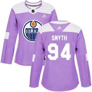 Ryan Smyth Women's Adidas Edmonton Oilers Authentic Purple Fights Cancer Practice Jersey