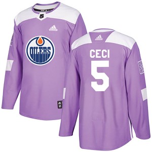 Cody Ceci Men's Adidas Edmonton Oilers Authentic Purple Fights Cancer Practice Jersey
