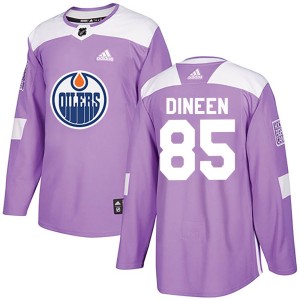 Cam Dineen Men's Adidas Edmonton Oilers Authentic Purple Fights Cancer Practice Jersey