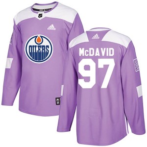 Connor McDavid Men's Adidas Edmonton Oilers Authentic Purple Fights Cancer Practice Jersey