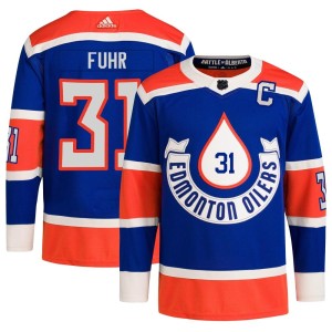 Grant Fuhr Men's Adidas Edmonton Oilers Authentic Royal 2023 Heritage Classic Primegreen Jersey