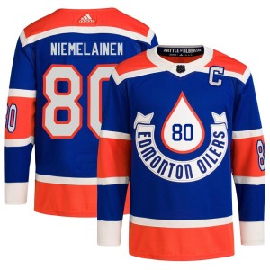 Markus Niemelainen Men's Adidas Edmonton Oilers Authentic Royal 2023 Heritage Classic Primegreen Jersey