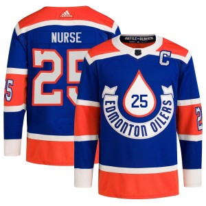 Darnell Nurse Men's Adidas Edmonton Oilers Authentic Royal 2023 Heritage Classic Primegreen Jersey