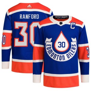 Bill Ranford Men's Adidas Edmonton Oilers Authentic Royal 2023 Heritage Classic Primegreen Jersey