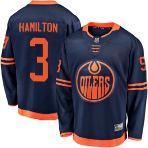 Al Hamilton Youth Fanatics Branded Edmonton Oilers Breakaway Navy Alternate 2018/19 Jersey