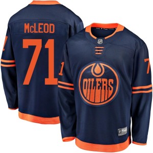 Ryan McLeod Youth Fanatics Branded Edmonton Oilers Breakaway Navy Alternate 2018/19 Jersey