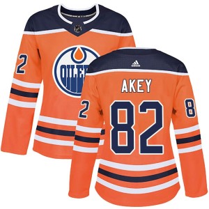 Beau Akey Women's Adidas Edmonton Oilers Authentic Orange r Home Jersey