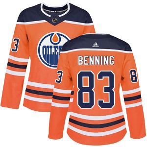 Matthew Benning Women's Adidas Edmonton Oilers Authentic Orange r Home Jersey