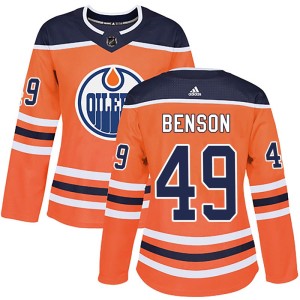 Tyler Benson Women's Adidas Edmonton Oilers Authentic Orange r Home Jersey