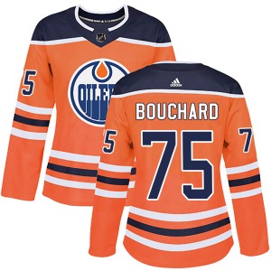 Evan Bouchard Women's Adidas Edmonton Oilers Authentic Orange ized r Home Jersey