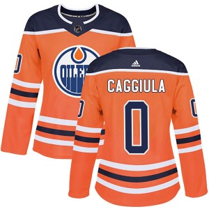 Drake Caggiula Women's Adidas Edmonton Oilers Authentic Orange r Home Jersey