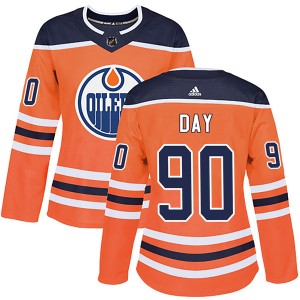 Logan Day Women's Adidas Edmonton Oilers Authentic Orange r Home Jersey