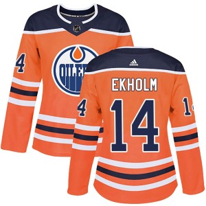 Mattias Ekholm Women's Adidas Edmonton Oilers Authentic Orange r Home Jersey