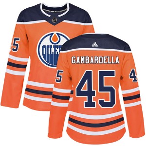 Joe Gambardella Women's Adidas Edmonton Oilers Authentic Orange r Home Jersey