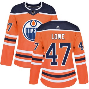 Keegan Lowe Women's Adidas Edmonton Oilers Authentic Orange r Home Jersey
