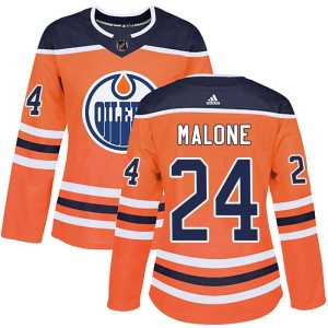 Brad Malone Women's Adidas Edmonton Oilers Authentic Orange r Home Jersey