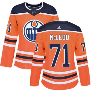 Ryan McLeod Women's Adidas Edmonton Oilers Authentic Orange r Home Jersey