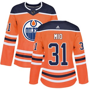 Eddie Mio Women's Adidas Edmonton Oilers Authentic Orange r Home Jersey
