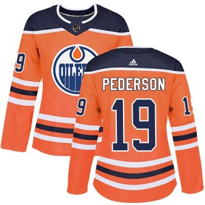Lane Pederson Women's Adidas Edmonton Oilers Authentic Orange r Home Jersey
