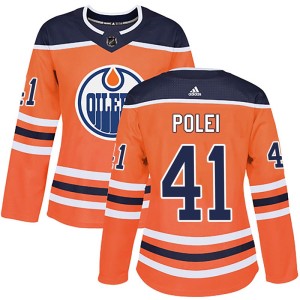 Evan Polei Women's Adidas Edmonton Oilers Authentic Orange r Home Jersey