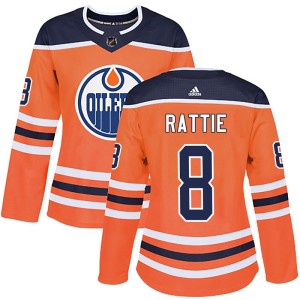 Ty Rattie Women's Adidas Edmonton Oilers Authentic Orange r Home Jersey