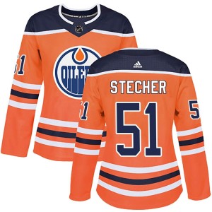 Troy Stecher Women's Adidas Edmonton Oilers Authentic Orange r Home Jersey