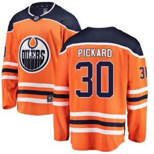 Calvin Pickard Men's Fanatics Branded Edmonton Oilers Breakaway Orange Home Jersey