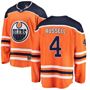 Kris Russell Men's Fanatics Branded Edmonton Oilers Authentic Orange r Home Breakaway Jersey