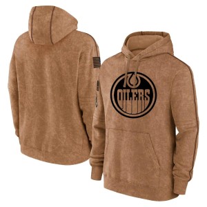 Youth Edmonton Oilers Brown 2023 Salute to Service Club Pullover Hoodie
