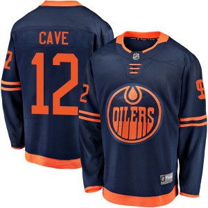 Colby Cave Men's Fanatics Branded Edmonton Oilers Breakaway Navy Alternate 2018/19 Jersey