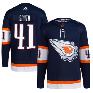 Mike Smith Youth Adidas Edmonton Oilers Authentic Navy Reverse Retro 2.0 Jersey