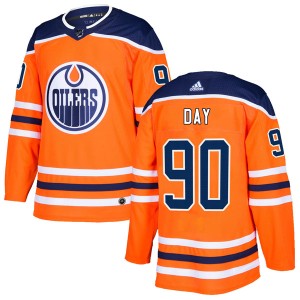 Logan Day Youth Adidas Edmonton Oilers Authentic Orange r Home Jersey