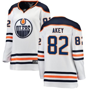 Beau Akey Women's Fanatics Branded Edmonton Oilers Breakaway White Away Jersey