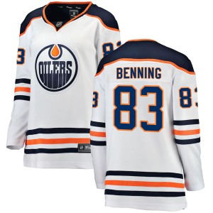 Matthew Benning Women's Fanatics Branded Edmonton Oilers Breakaway White Away Jersey