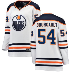 Xavier Bourgault Women's Fanatics Branded Edmonton Oilers Breakaway White Away Jersey