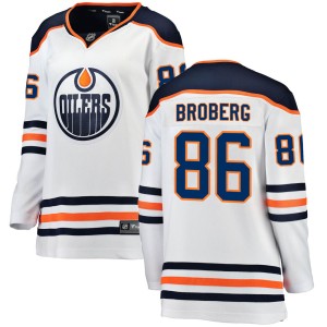 Philip Broberg Women's Fanatics Branded Edmonton Oilers Breakaway White Away Jersey