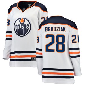 Kyle Brodziak Women's Fanatics Branded Edmonton Oilers Breakaway White Away Jersey