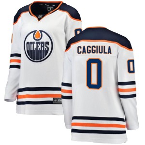 Drake Caggiula Women's Fanatics Branded Edmonton Oilers Breakaway White Away Jersey