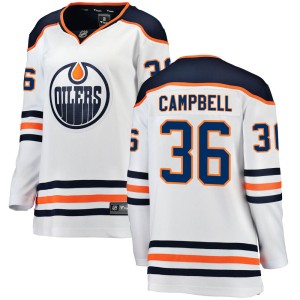 Jack Campbell Women's Fanatics Branded Edmonton Oilers Breakaway White Away Jersey
