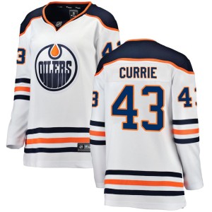 Josh Currie Women's Fanatics Branded Edmonton Oilers Breakaway White Away Jersey